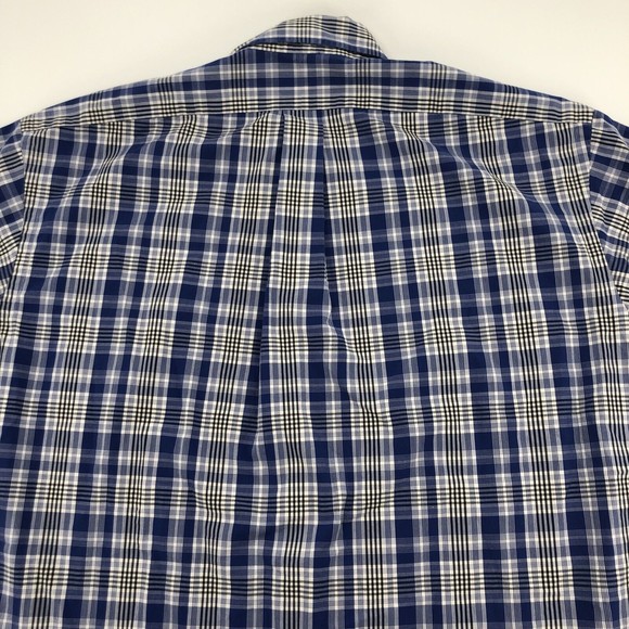 Ralph Lauren Golf Button Front Shirt Blake Large Blue White Plaid Short Sleeves - Picture 4 of 11